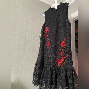 Designer Black Laced Cocktail Dress